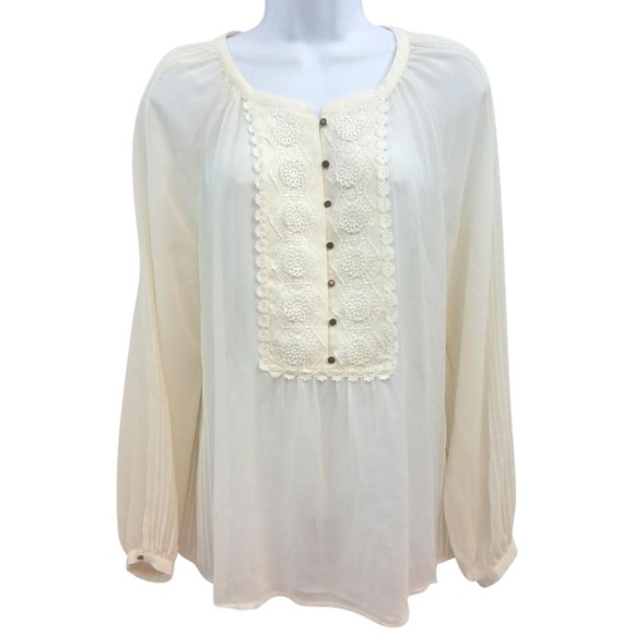 Massimo Dutti Creme Sheer Silk 40 Blouse - Picture 1 of 4